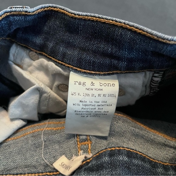 Rag & Bone Women's Distressed Skinny Jean Size 24 Blue Pockets Classic - Picture 10 of 13